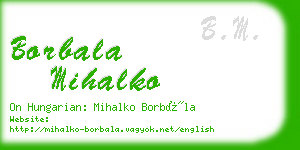 borbala mihalko business card